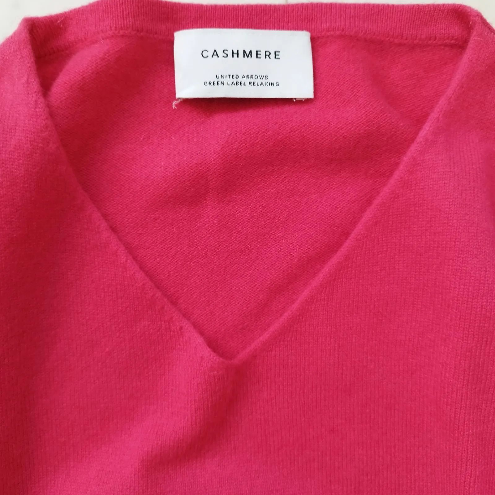 美品♪グリーンレーベルリラクシング カシミ100%ニット クルーネック ピンク 美品✨近年モデル カシミヤ100% グリーンレーベル ニット フリー