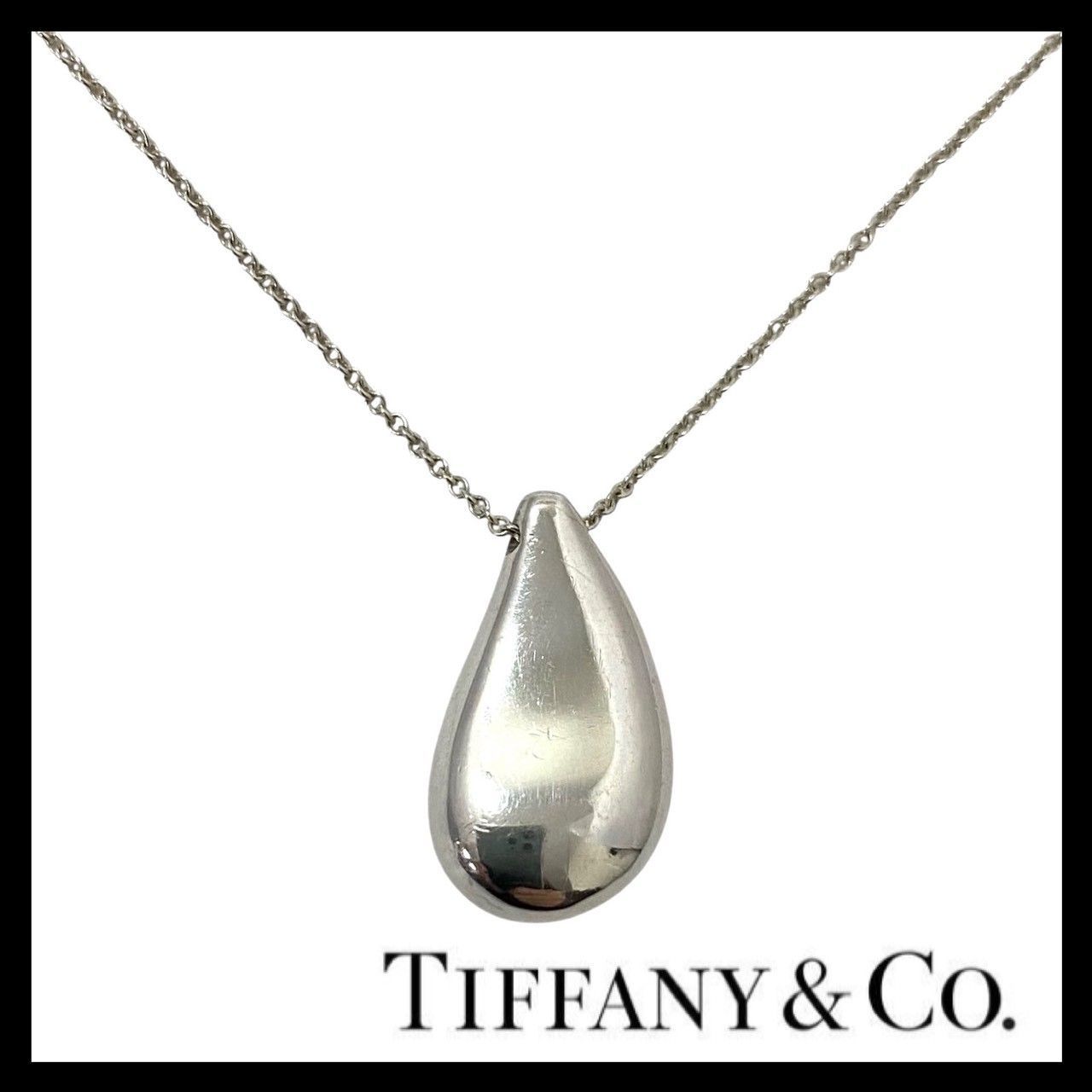 Y【TIFFANY&Co.】ティアドロップ ロング ネックレス ELSA PERETTI