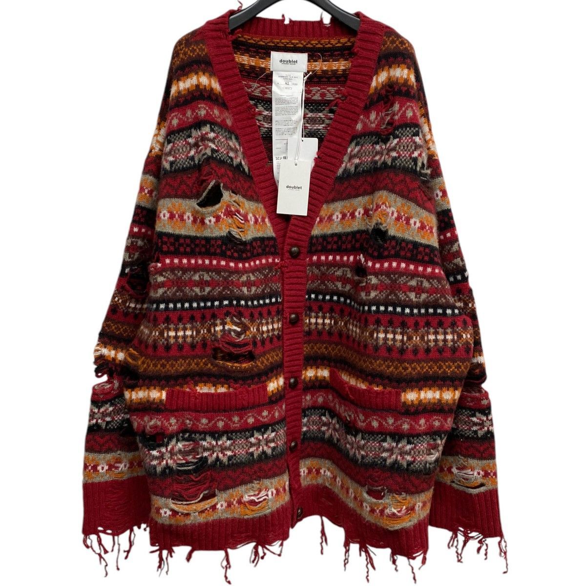 doublet 24AW Oversized Fair-isle Cardiganオーバーサイズニット 