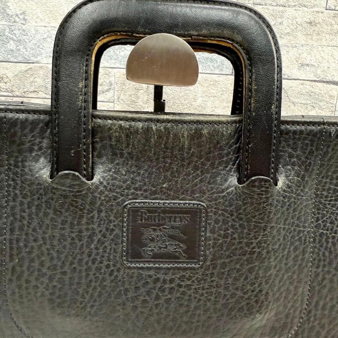 Burberrys バーバリーズ ロゴレザービジネスバッグ シボ革ブリーフ