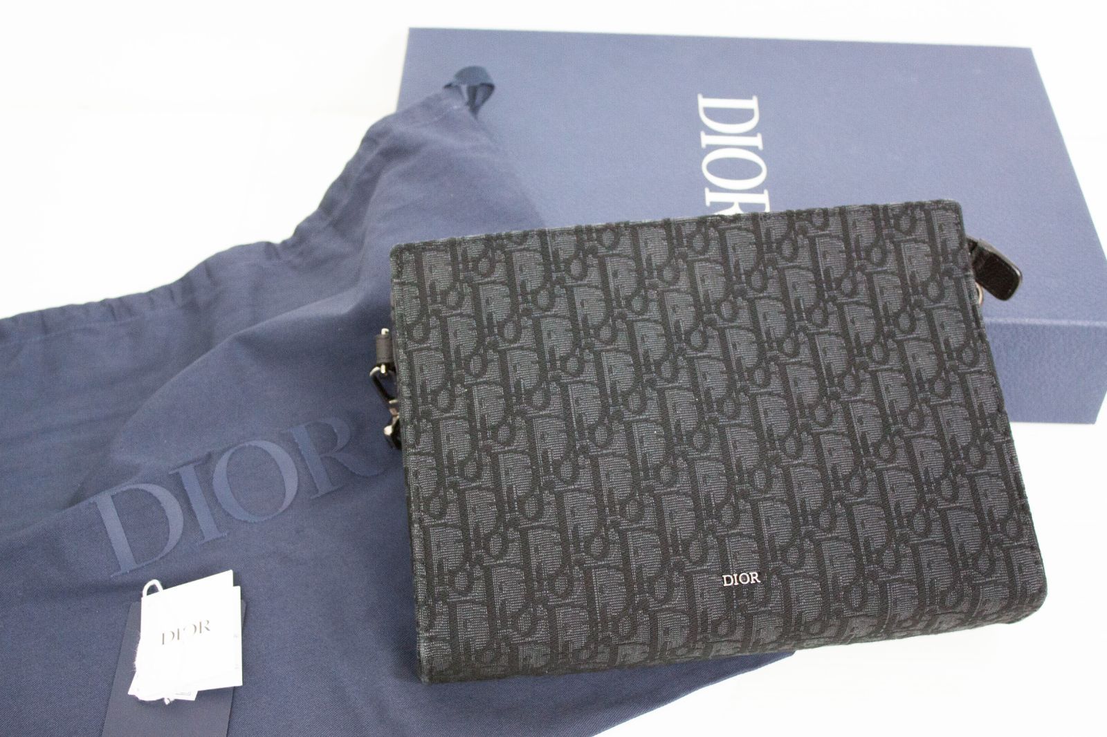 クリスチャンディオール オブリーク クラッチバッグ ジャガード がま口