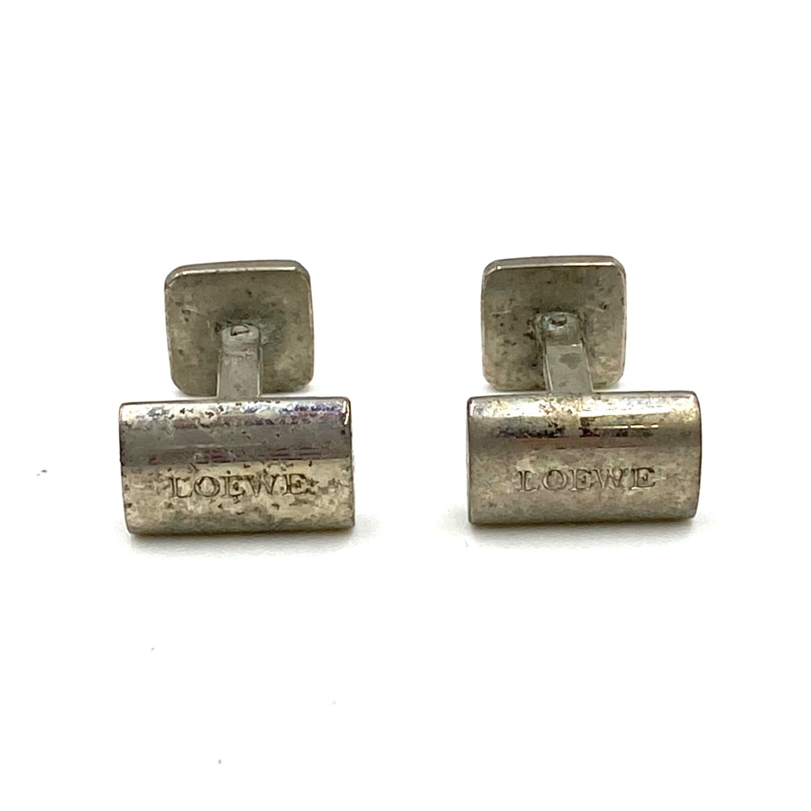 希少 LOEWE ロエベ カフス ボタンカフス カフリンクス シルバー