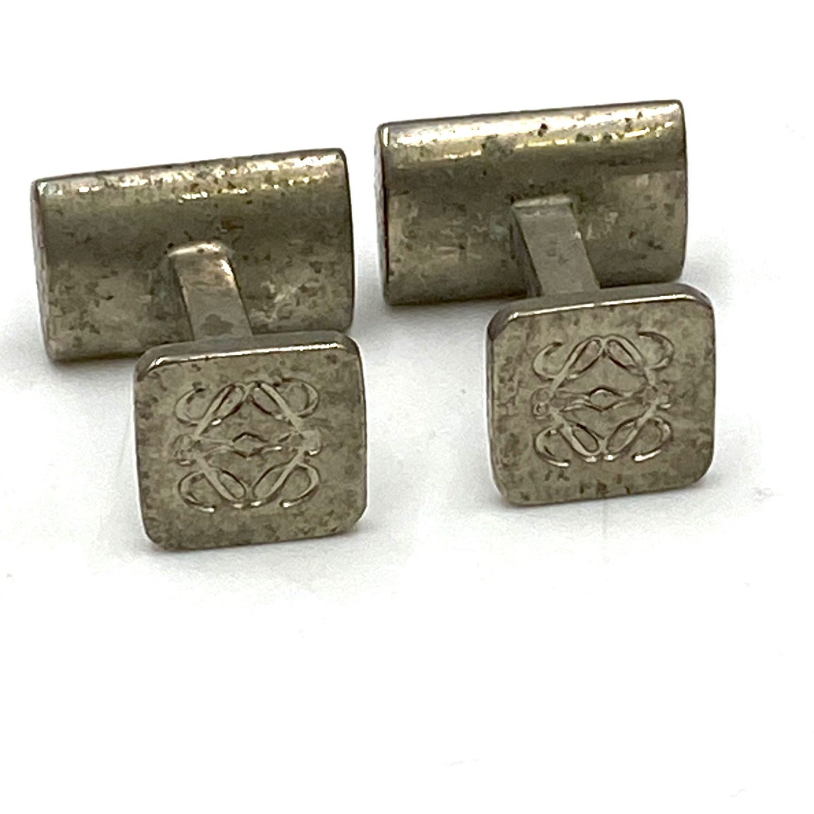 希少 LOEWE ロエベ カフス ボタンカフス カフリンクス シルバー