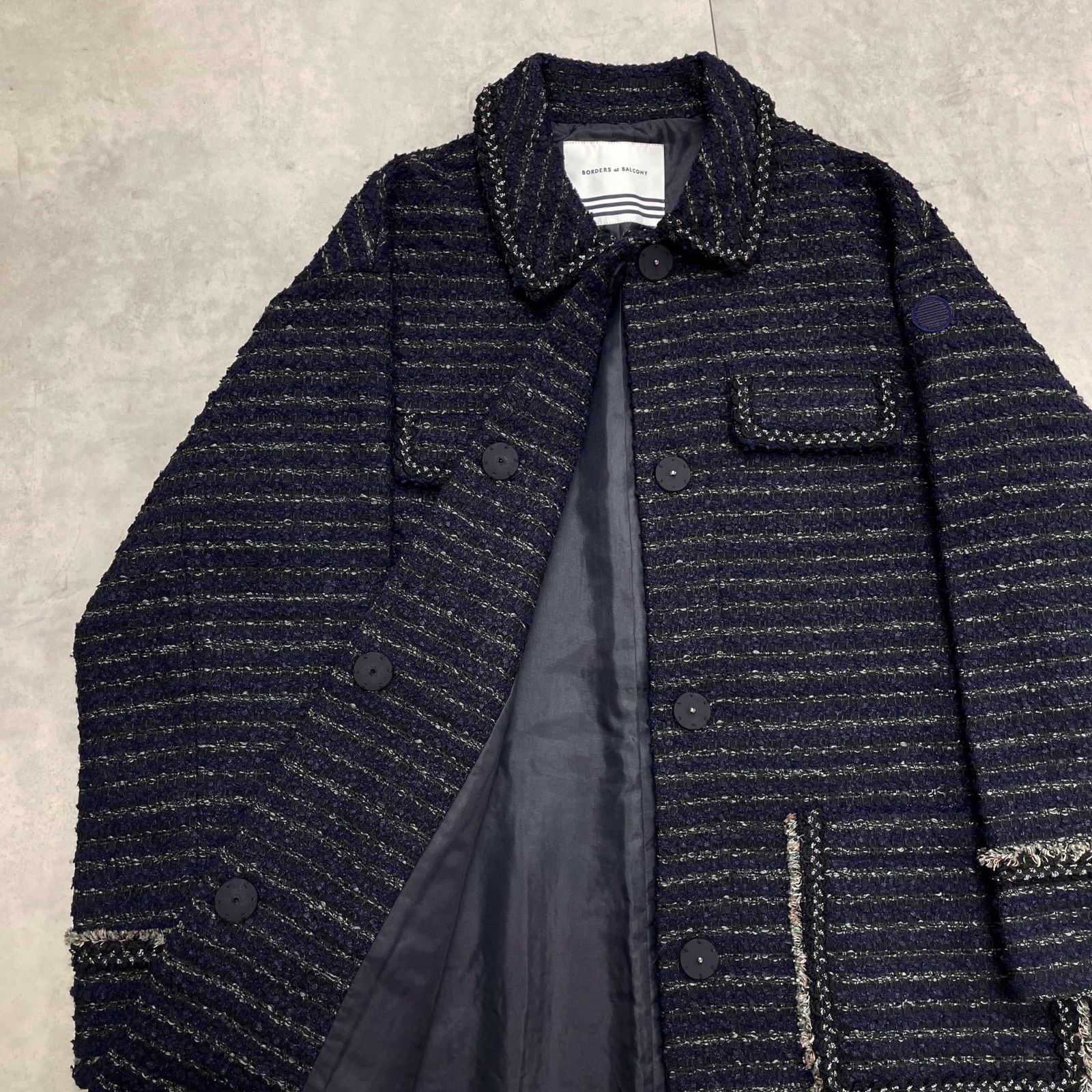 最終お値下！【新品】BORDERS at BALCONYコート36 BORDERS at BALCONY(ボーダーズアットバルコニー) コート サイズ36 S
