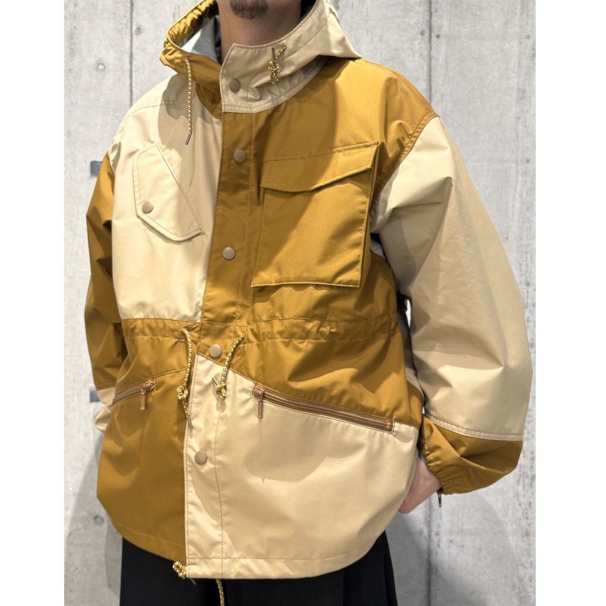 KUON 24AW Patchwork Shell JacketパッチワークTECHテックナイロン 