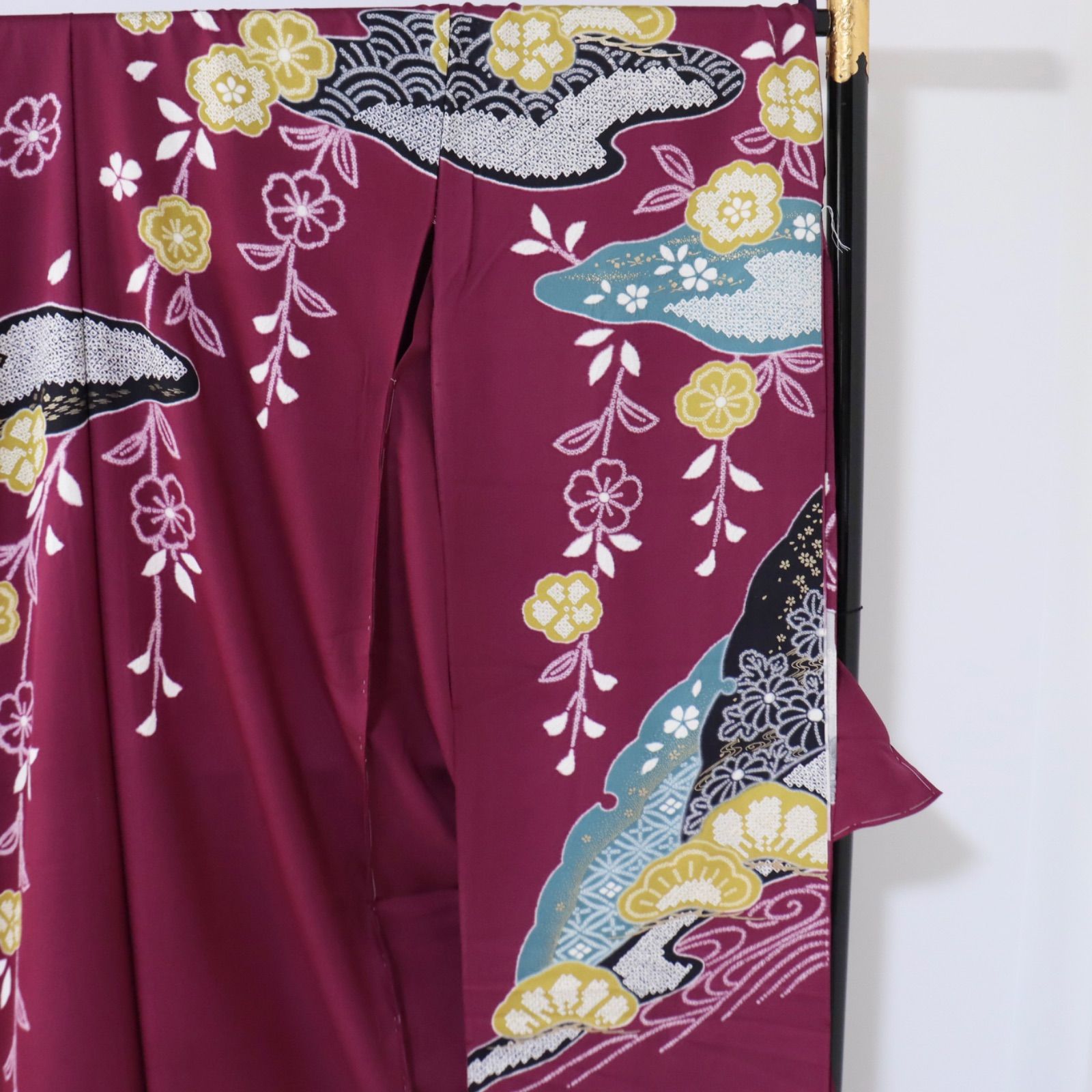 振袖 仮絵羽 未仕立て 八掛布なし 正絹 同梱購入歓迎 リメイク用 絞り 