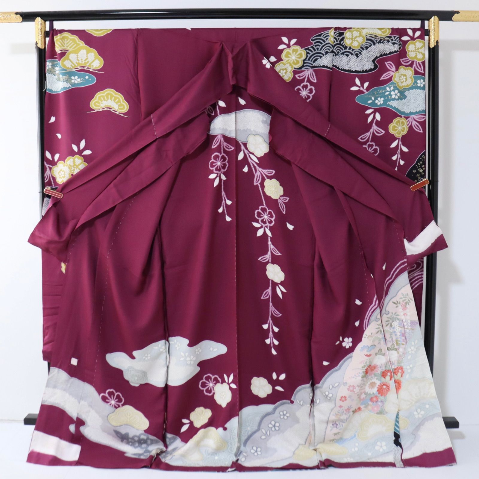 振袖 仮絵羽 未仕立て 八掛布なし 正絹 同梱購入歓迎 リメイク用 絞り