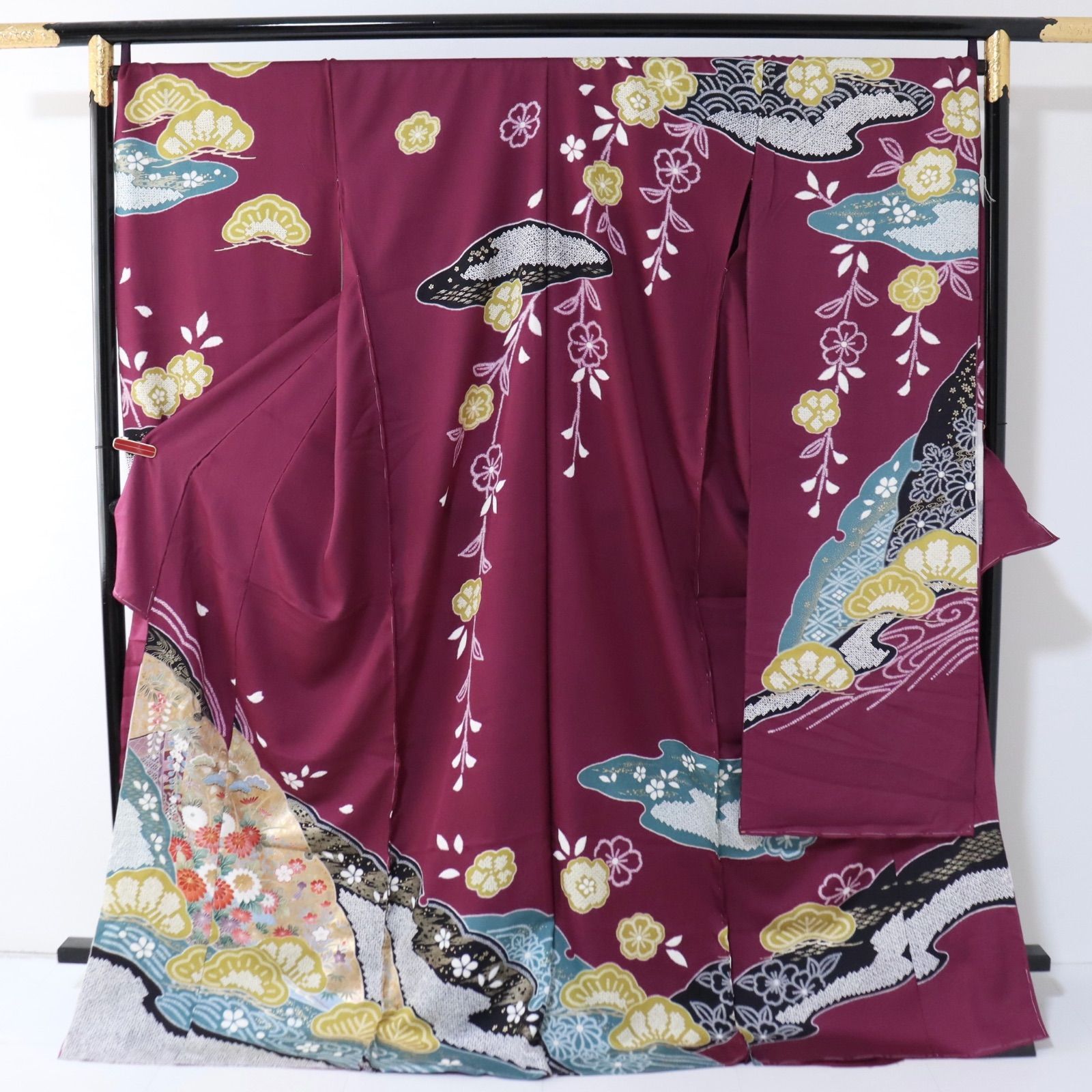 振袖 仮絵羽 未仕立て 八掛布なし 正絹 同梱購入歓迎 リメイク用 絞り