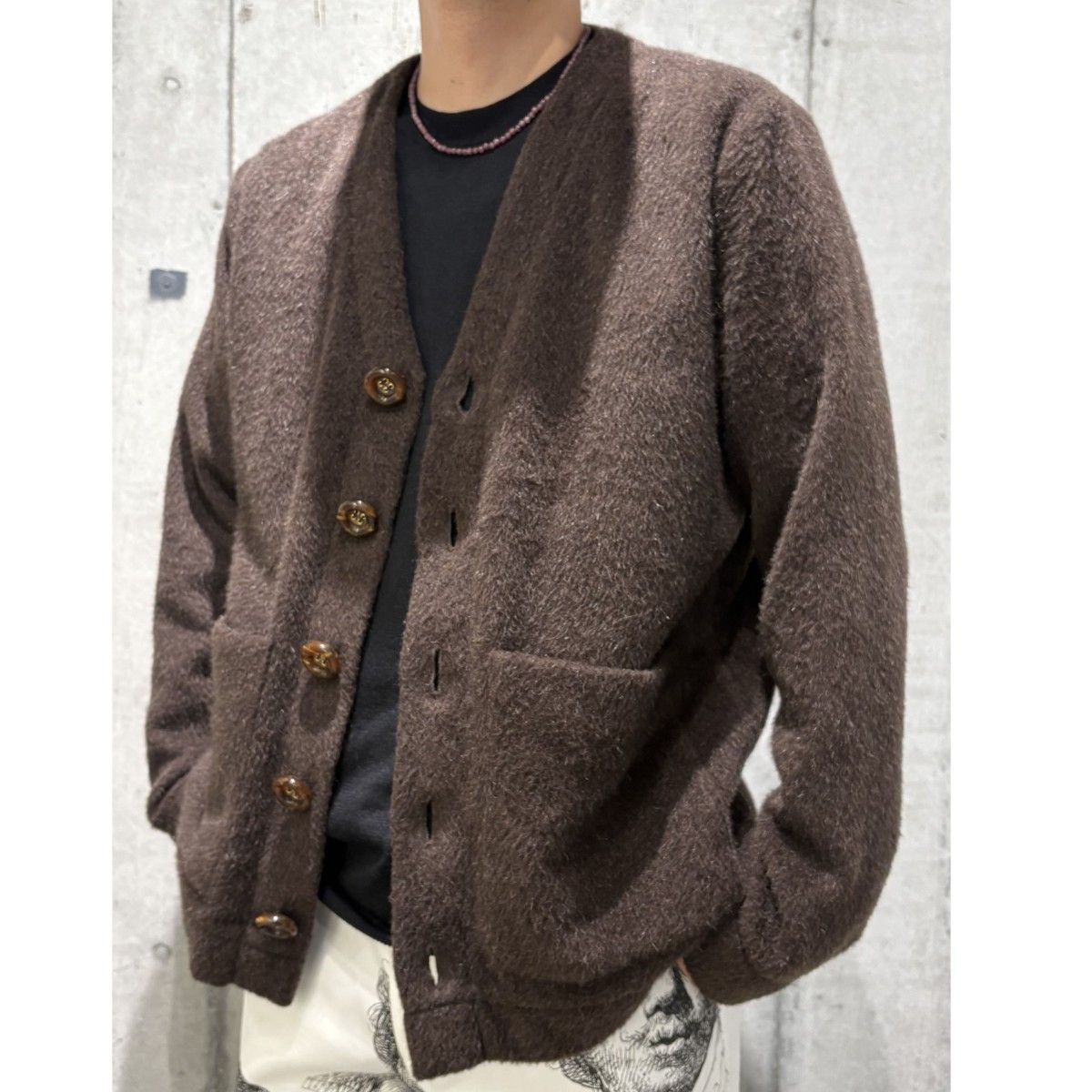 Sefr Goat Cardigan Brown Mohairウールモヘヤカーディガン