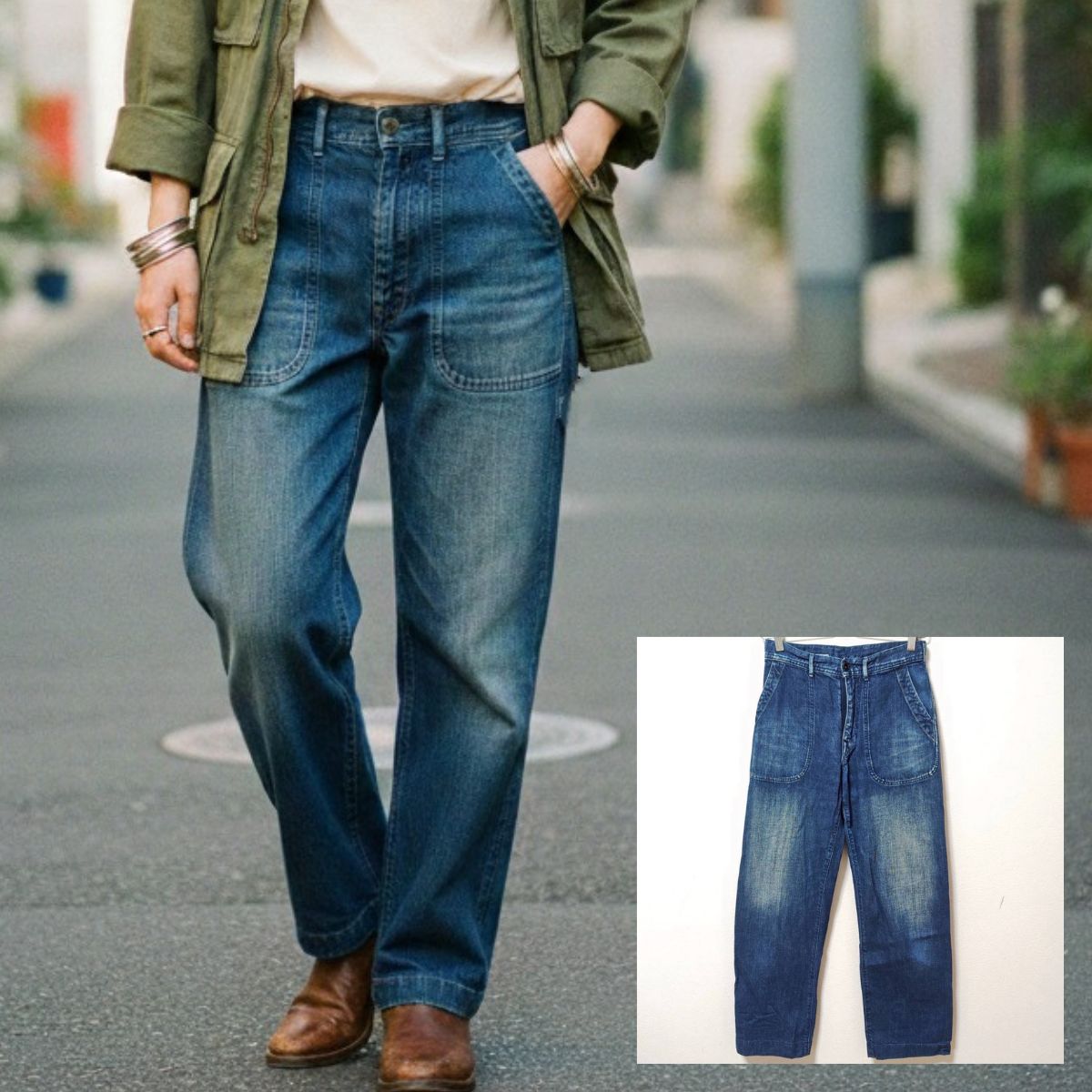 5262【美品】45R デニム ワイドパンツ パッチワーク風 bakkurii 5262【美品】45R デニム ワイドパンツ パッチワーク風 bakkurii - メルカリ