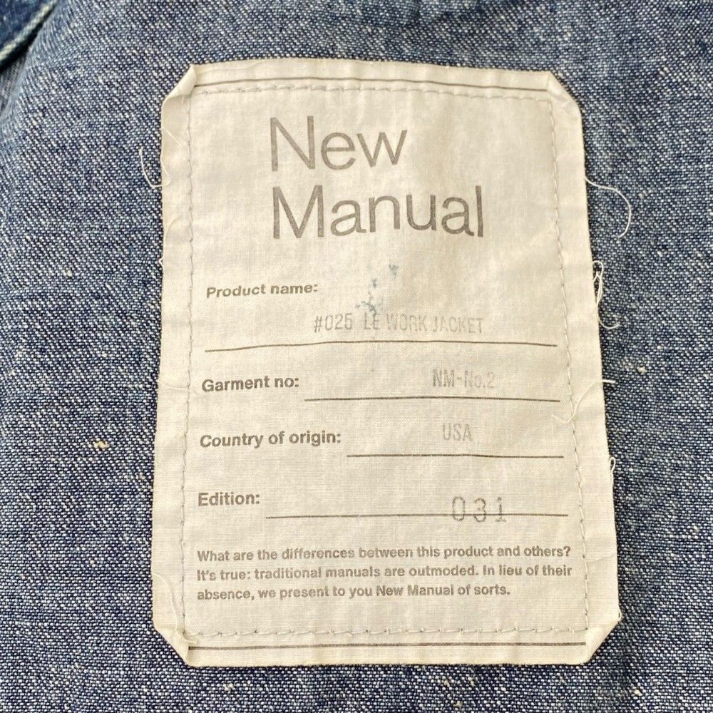 NEW MANUAL #025 LE WORK JACKET Fサイズ インディゴ - メルカリ