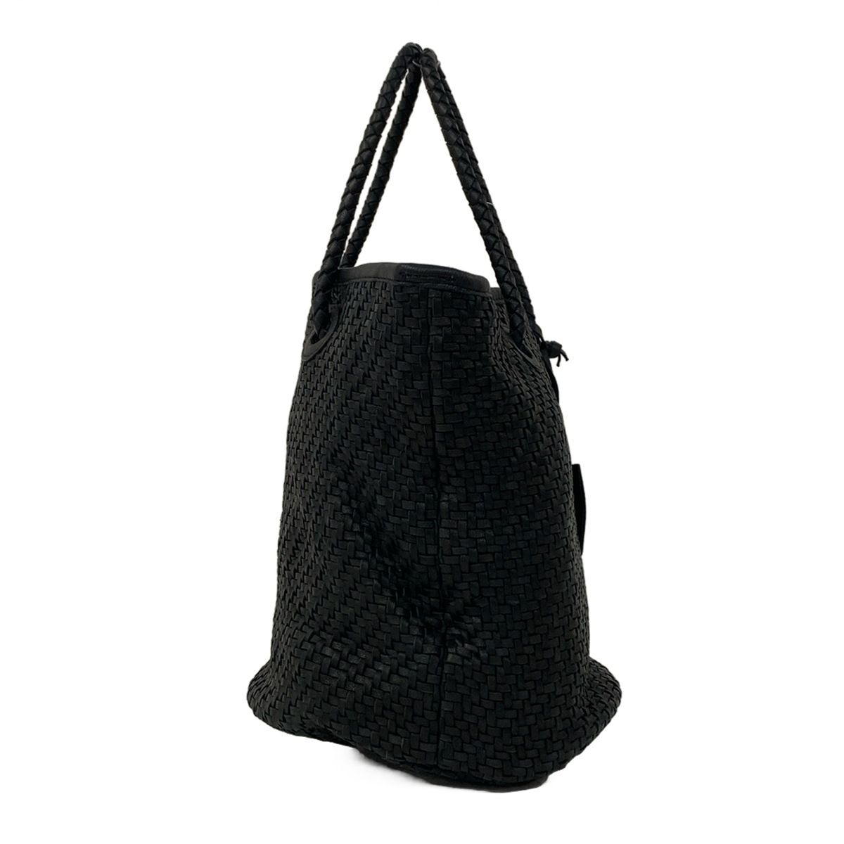 REN(レン) トートバッグ - 黒 編み込み レザー - メルカリ
