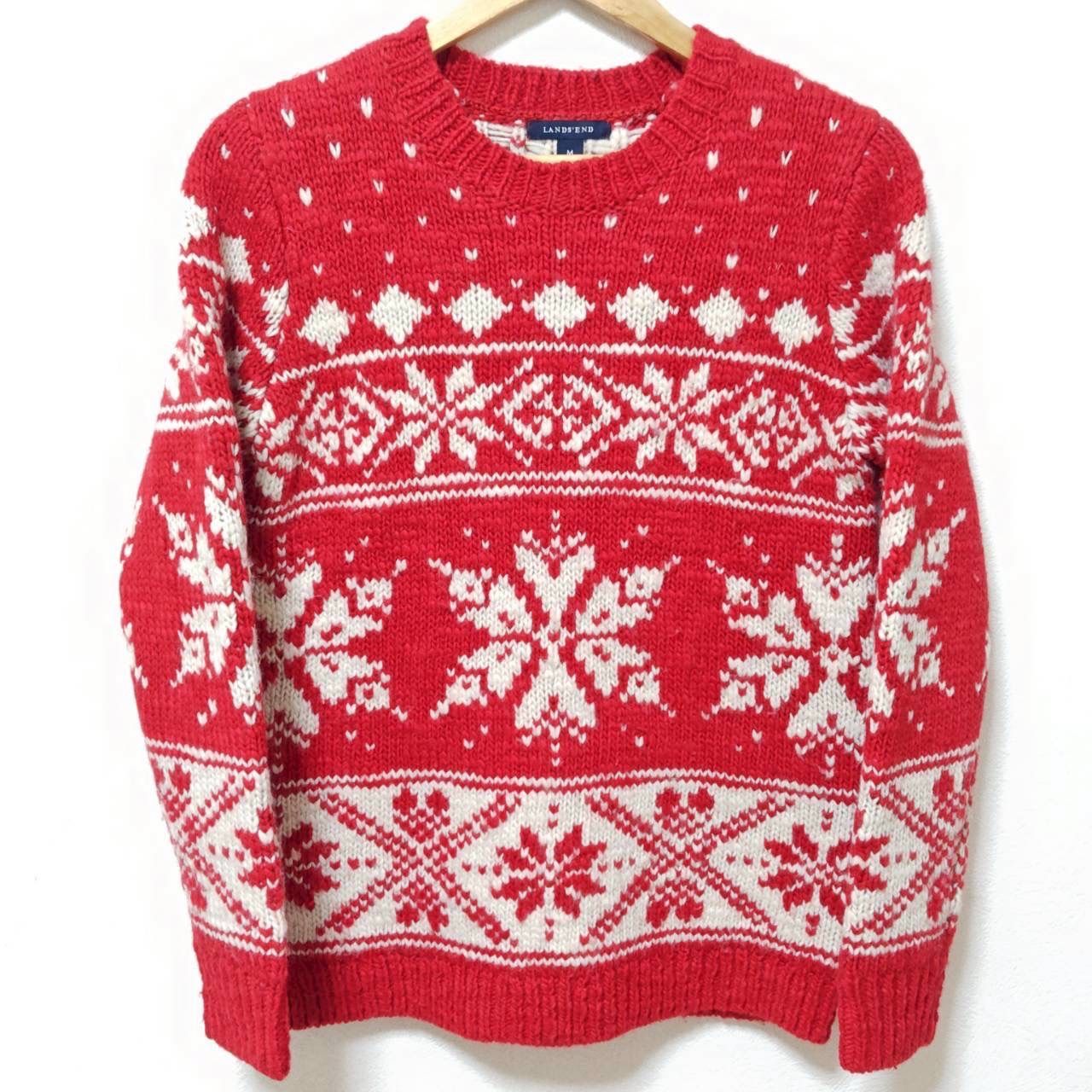 ざっくり厚手のローゲージニット◎【LANDS'END】ランズエンド クルー