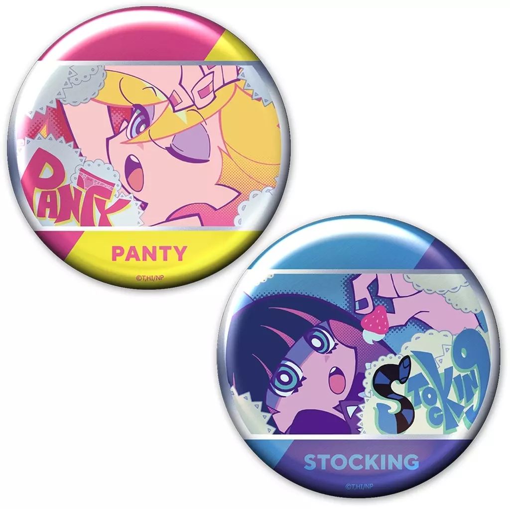 中古】バッジ・ビンズ パンティ＆ストッキング メタリック缶バッジ2個