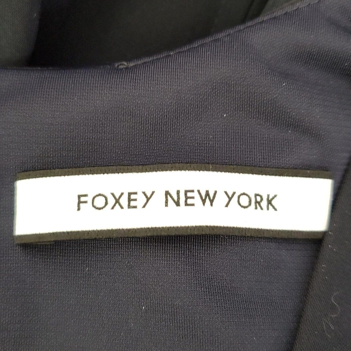 ☆フォクシーニューヨークロングワンピース38☆ FOXEY NEW YORK 美品 フォクシー ニューヨーク お袖 ピンタック 使用 V