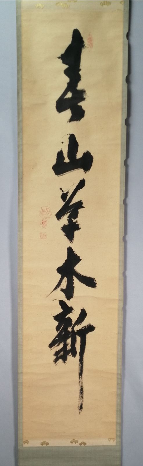 茶道具】野崎幻庵筆 『春山草木新』 一行 茶掛 掛軸 軸C192 - メルカリ