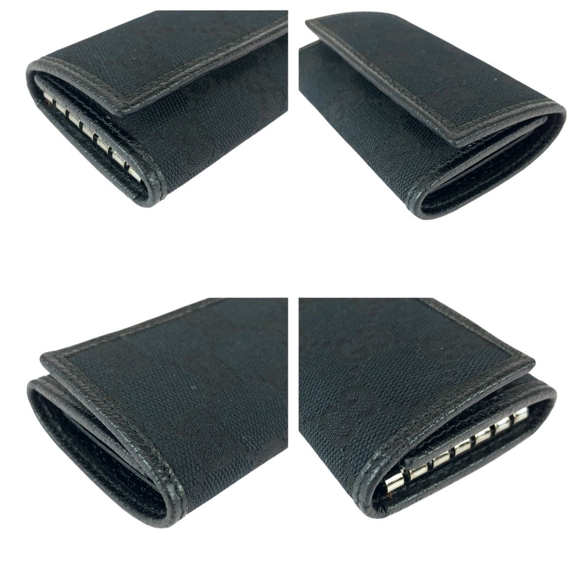 超美品 GUCCI グッチ ブラック 黒 シルバー金具 GGキャンバス/レザー