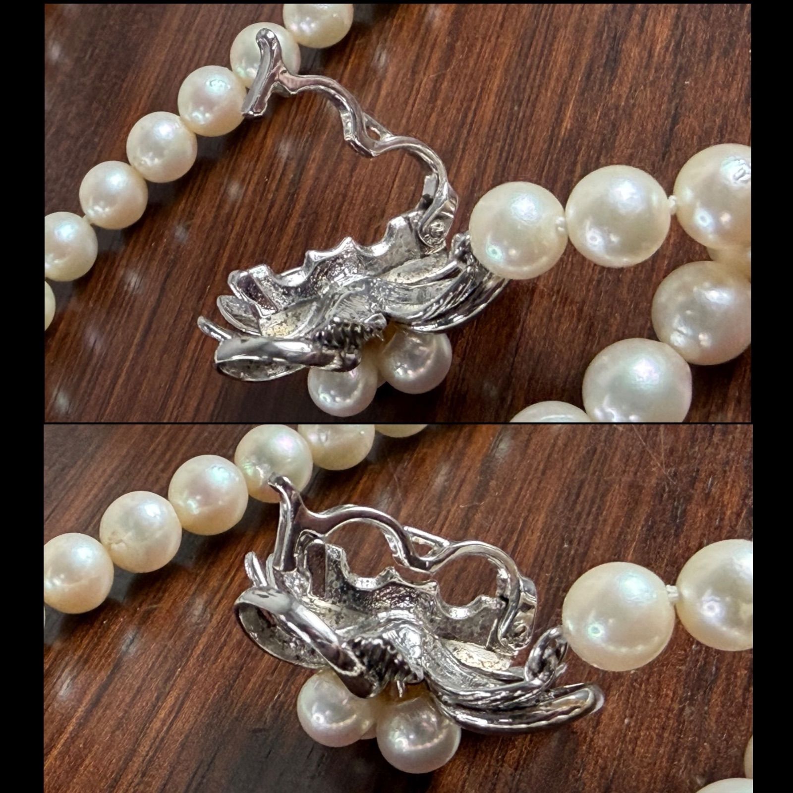 鑑別あり】買取店 パール ネックレス ロング 二重 本真珠 silver 