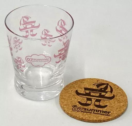 中古】グラス 浜崎あゆみ グラス(ピンク) コースター付き 「a-nation