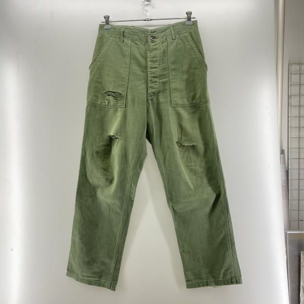 中古】U.S.ARMY 60s コットンサテンベイカーパンツ OG-107 サイズLARGE
