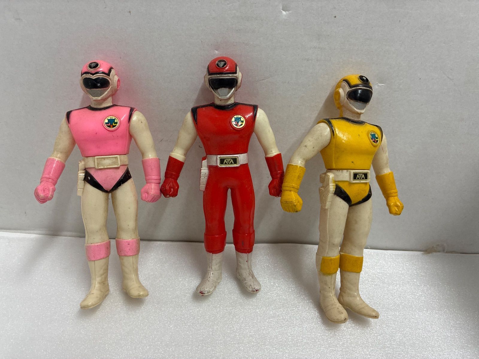 昭和レトロ　超貴重　超新星フラッシュマン　ソフビ5体セット 超新星フラッシュマン ソフビ人形 フィギュア バンダイ 1986 3体セット