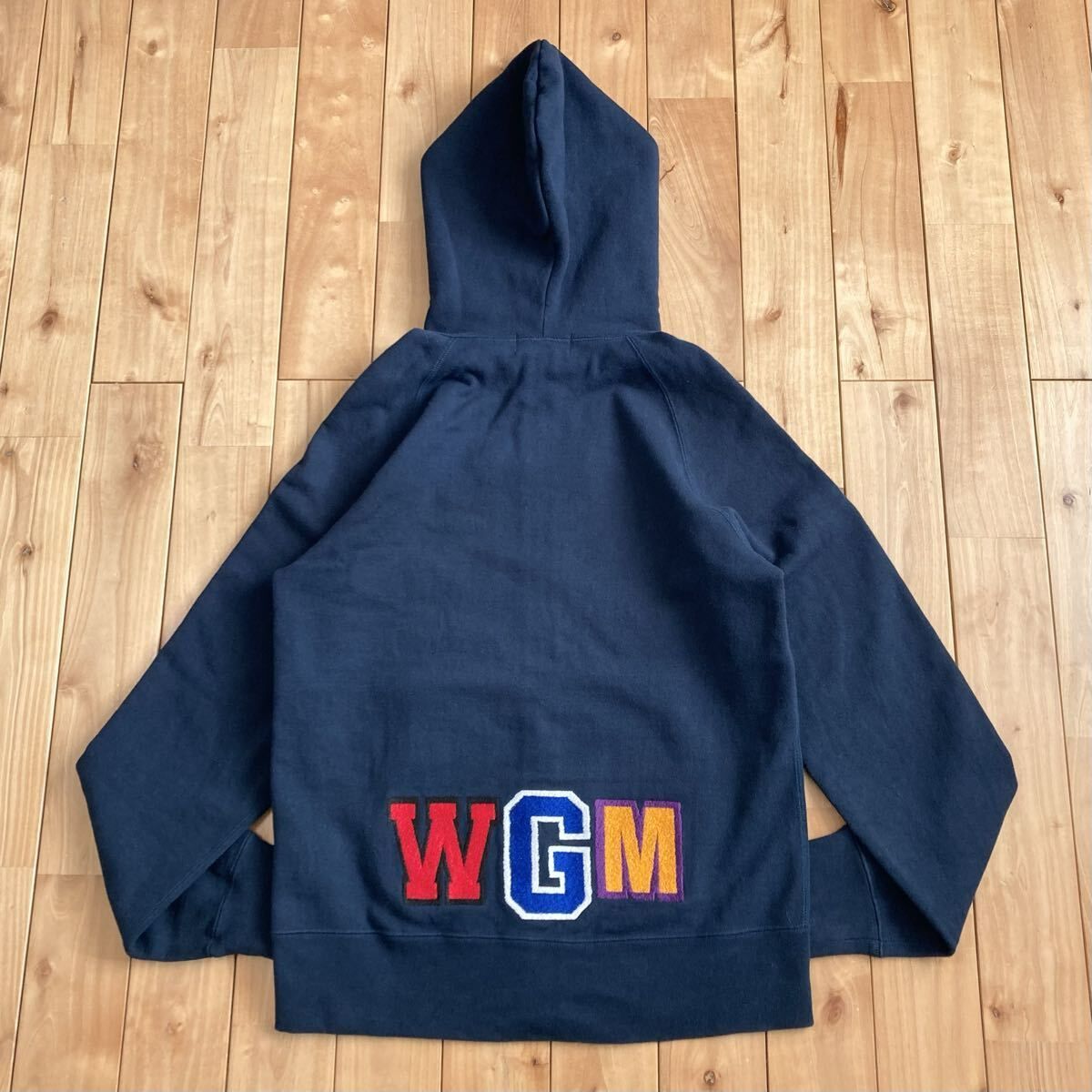 EMBROIDERY shark full zip hoodie Mサイズ ネイビー 刺繍 シャーク 