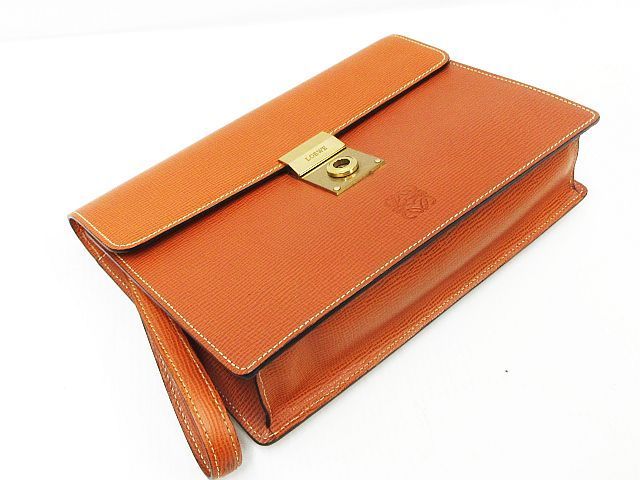 LOEWE ロエベ アナグラム レザー クラッチバッグ セカンドバッグ