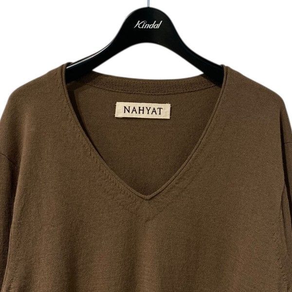 NAHYAT×L'ECHOPPE 24SS 別注 V NECK SWEATERエルボーパッチVネック
