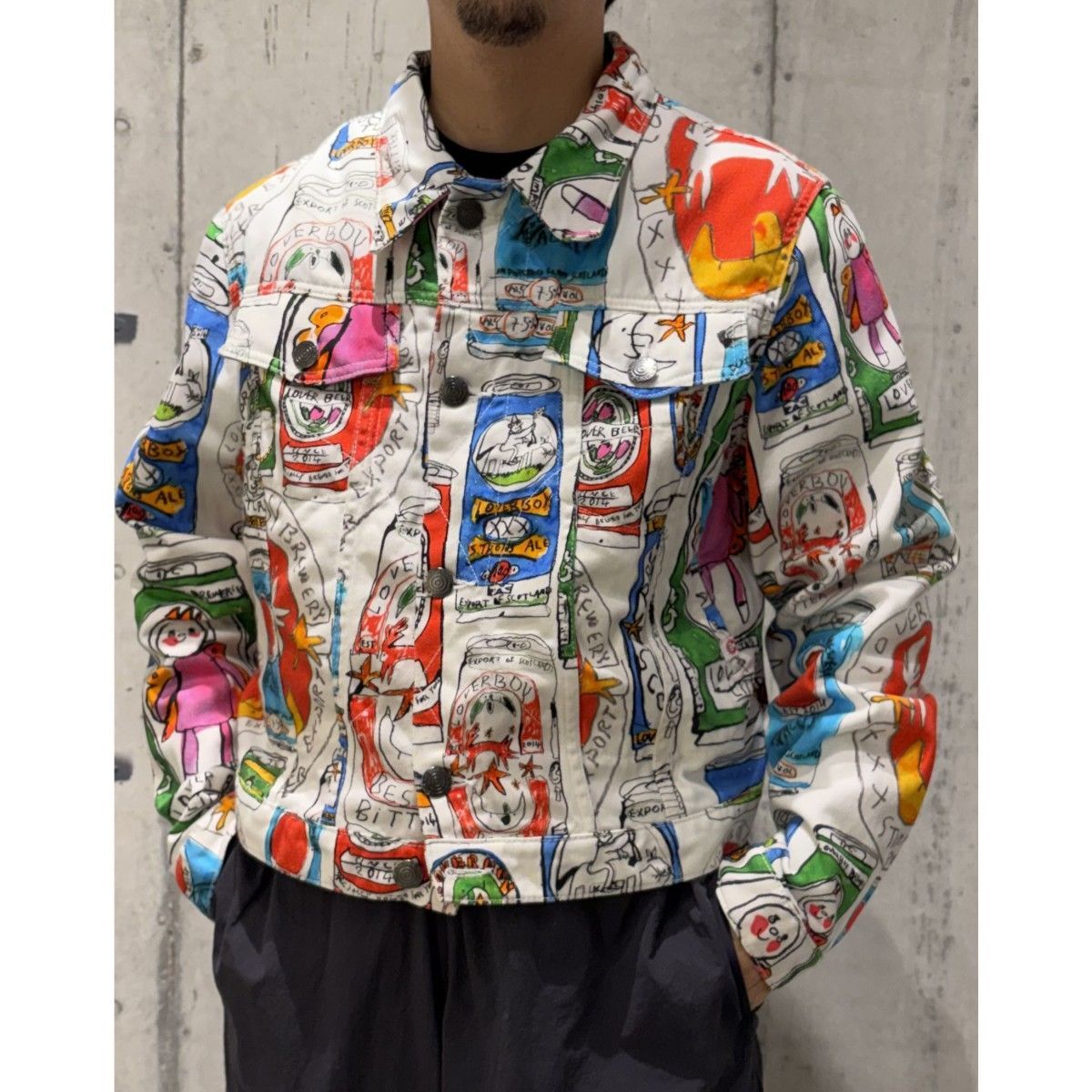 CHARLES JEFFREY LOVERBOY 22AW ビール缶Art Denim Jacketアートデニム
