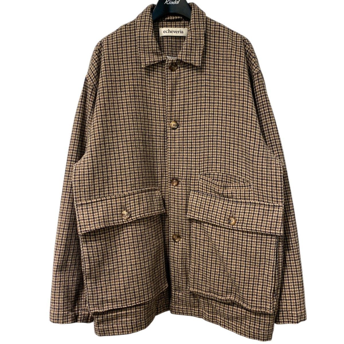 echeveria 25SS alpaca wool trip jktオーバーサイズチェックシャツ