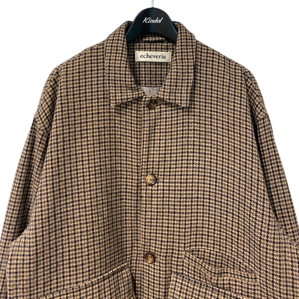 echeveria 25SS alpaca wool trip jktオーバーサイズチェックシャツ