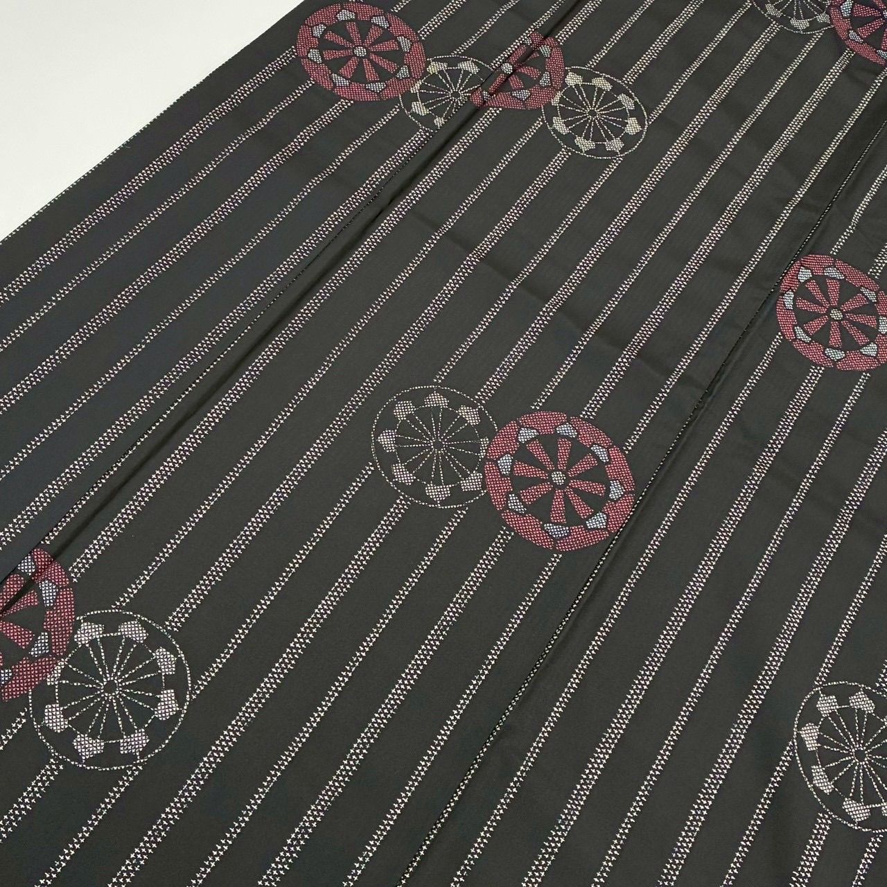 黒地小紋 楽天市場】本格染め抜き紋仕上げ【女性用・3サイズ】洗える黒紋付着物