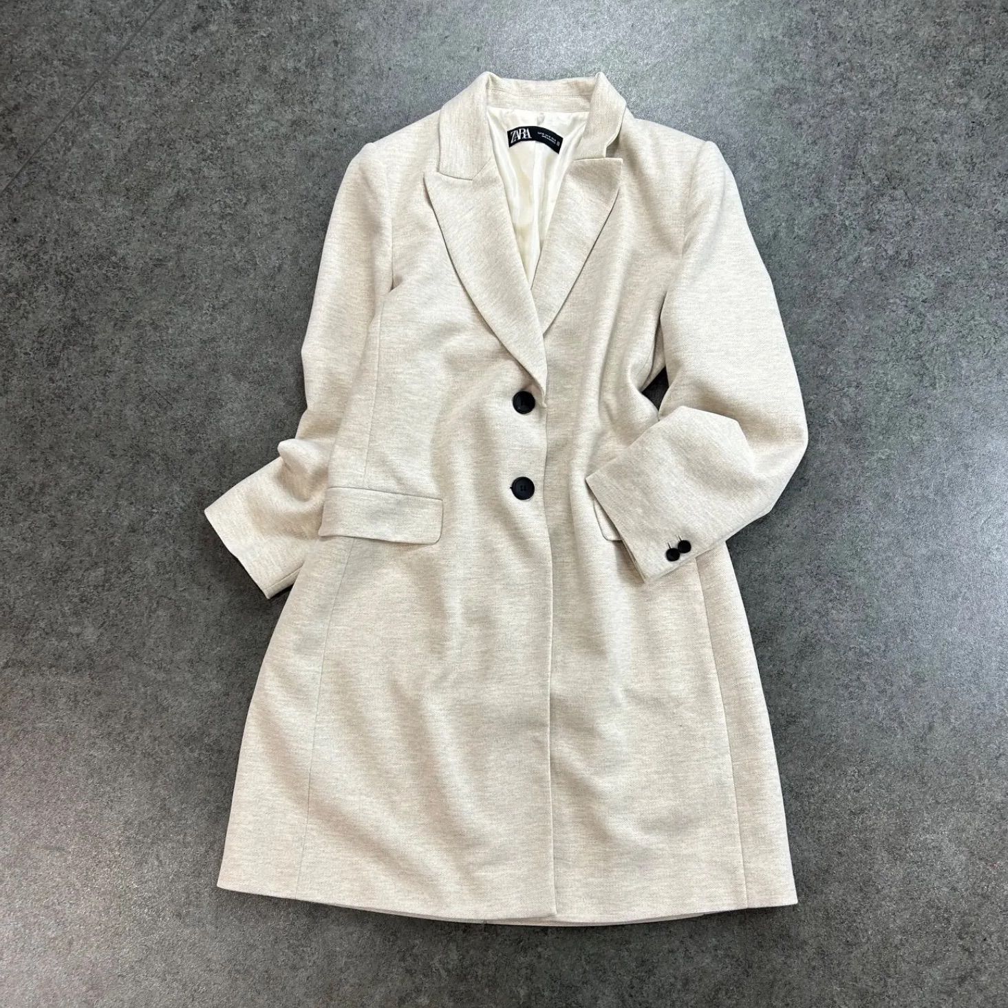 ZARA Chester Coat ザラ チェスターコート オフホワイト レディース XL