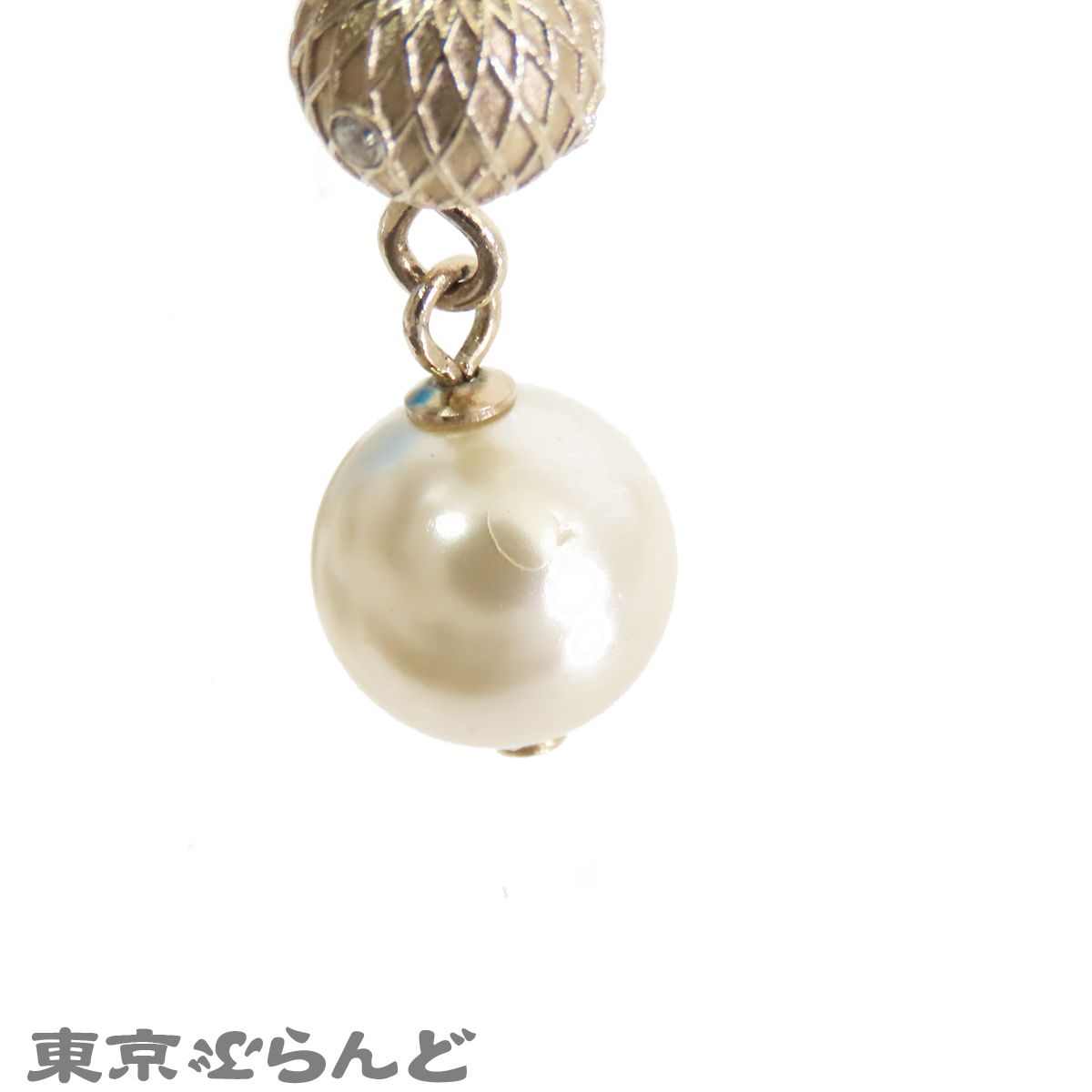 シャネル CHANEL ココマーク パール ドロップ ピアス シャンパン 