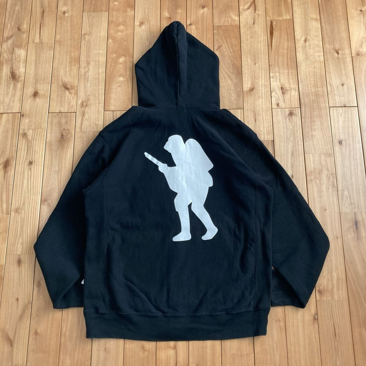 BAPE ASNKA ソルジャー LOGO パーカー Lサイズ ブラック a bathing ape