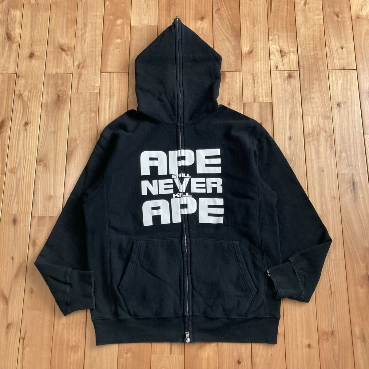 A BATHING APE nigo エイプ 初期タグ ASNKA パーカー BAPE ASNKA ソルジャー LOGO パーカー Lサイズ ブラック a bathing ape