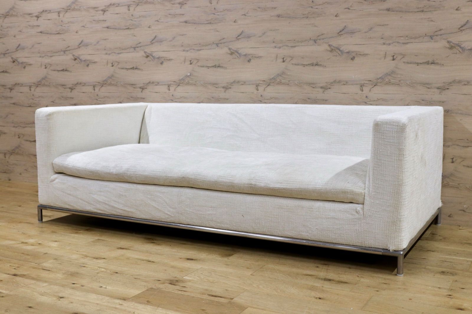 GMIS256Bu0026B ITALIA / ビーアンドビー GEORGE ジョージ 3人掛けソファ トリプルソファ 白 布張り アントニオ・チッテリオ 定価約80万