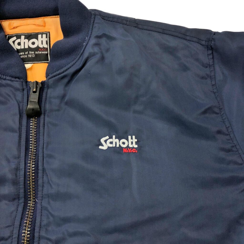 Schott ショット MA-1 フライトジャケット ミリタリー ネイビー(メンズ