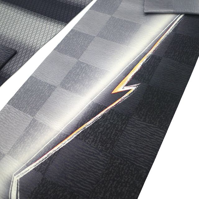 新古品】 袋帯 未使用 正絹 染め帯 染帯 手染め 銀通し 黒 グレー