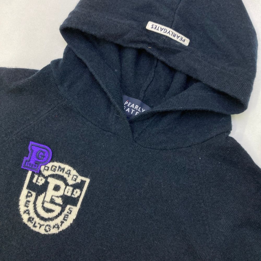 サイズ：0 PEARLY GATES パーリーゲイツ カシミヤ混 ニットパーカー