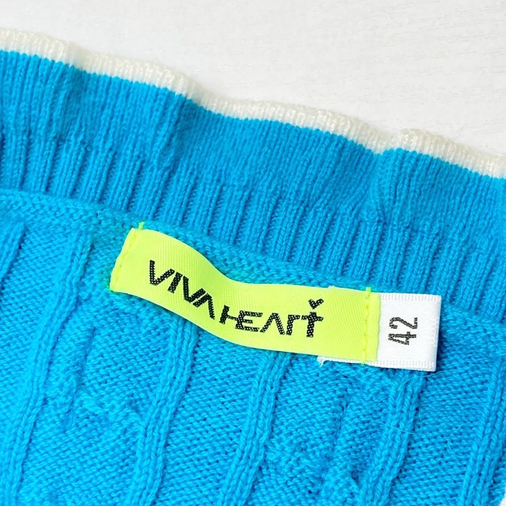 サイズ：42 VIVA HEART ビバハート ニットジャケット ブルー系