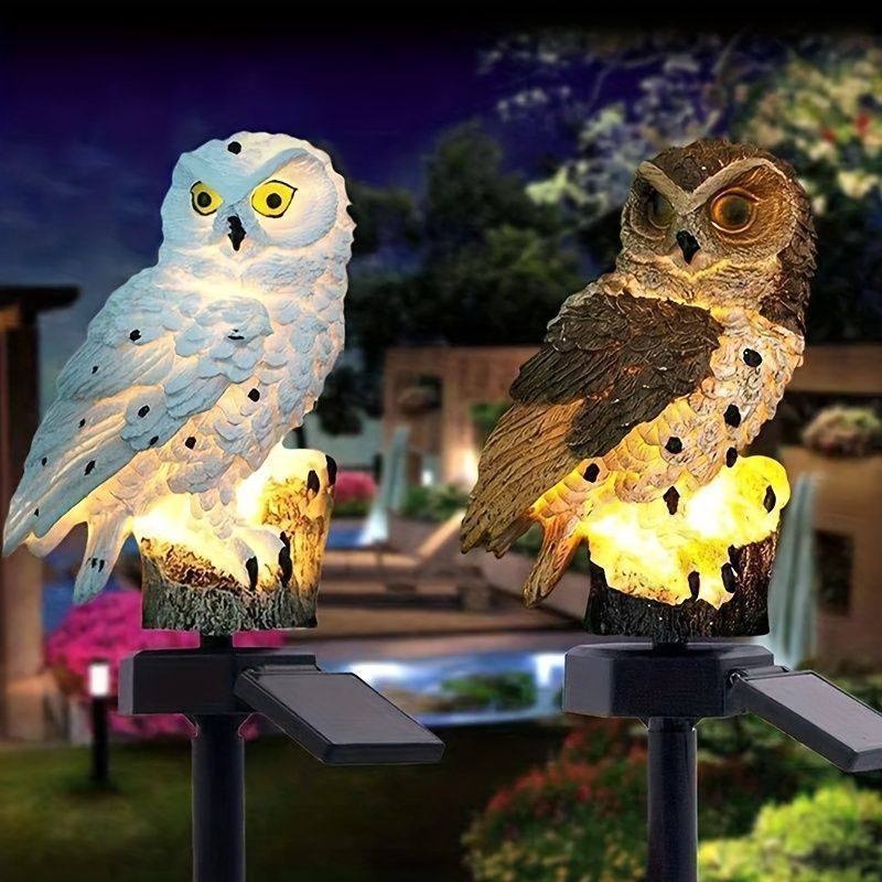 ガーデンライト ソーラー 太陽光 芝生ライト 樹脂 フクロウ ライト