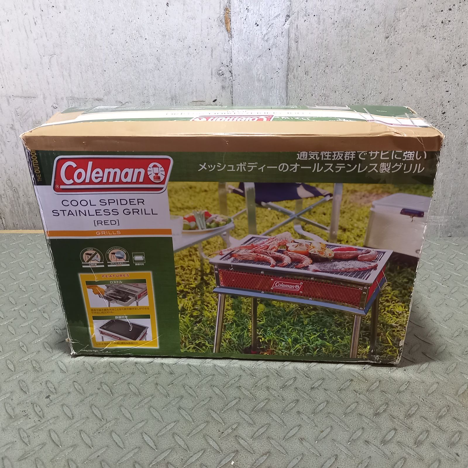 コールマン クールスパイダーステンレスグリル 170-9367 レッド - メルカリ