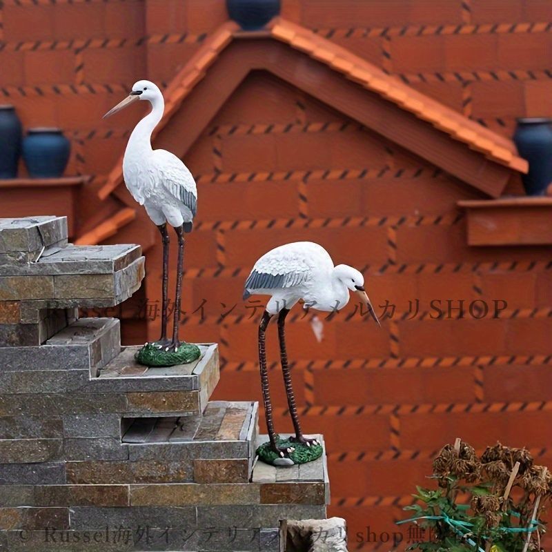 鶴のオブジェ②　ガーデン　置物　開運‼️ 61zlwjWj30L._AC_UF894,