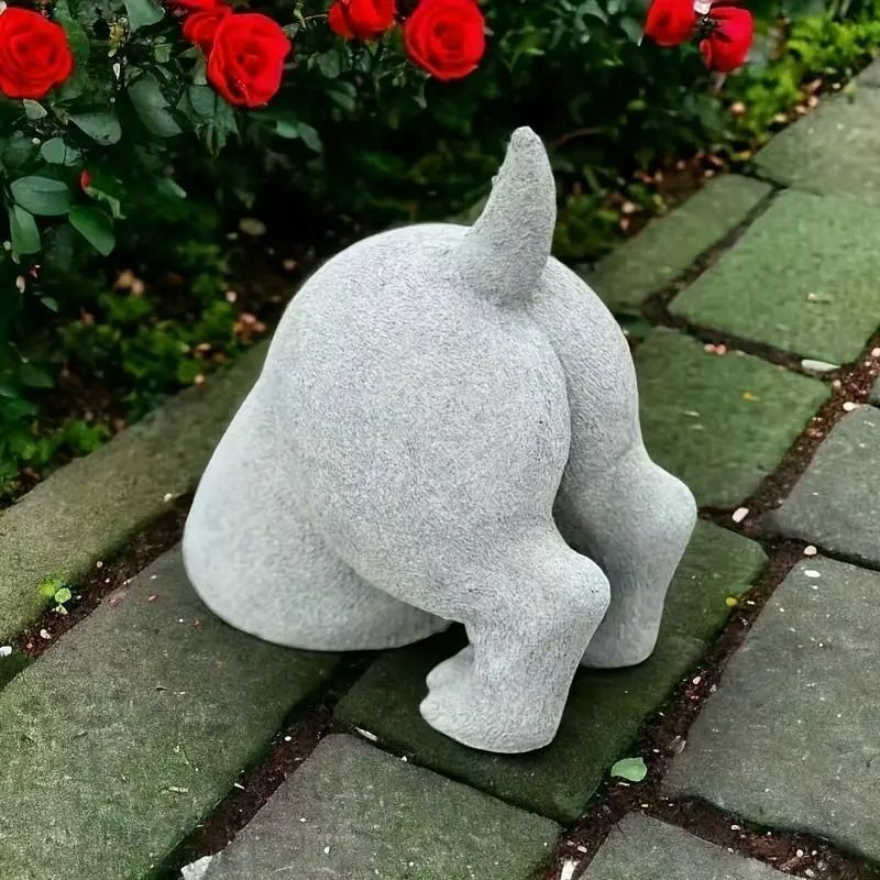 ガーデンオブジェ 置物 犬 ドッグ ガーデンオーナメント 彫刻 お尻