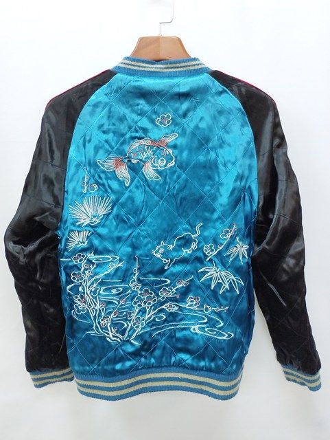 訳ありちきりやCHIKIRIYA リバーシブルスカジャン 兎 観音柄 sizeM L920 [人気] CHIKIRIYA ちきりや リバーシブルスカジャン 兎と鯉 S