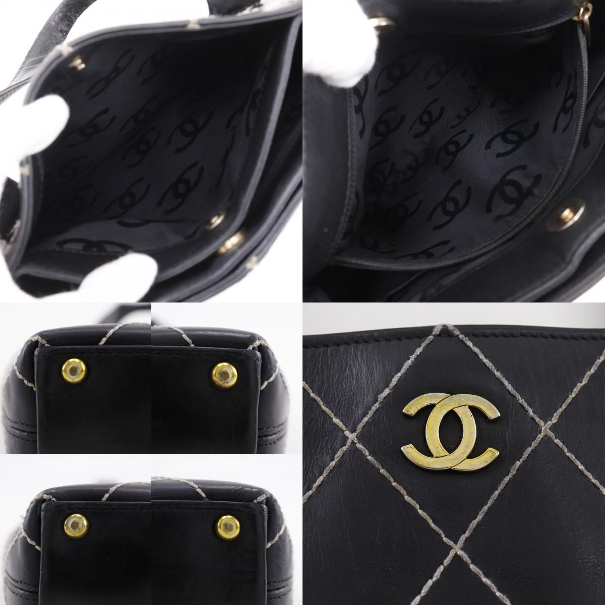 CHANEL】シャネル ワイルドステッチ A18126 レザー 黒 レディース 