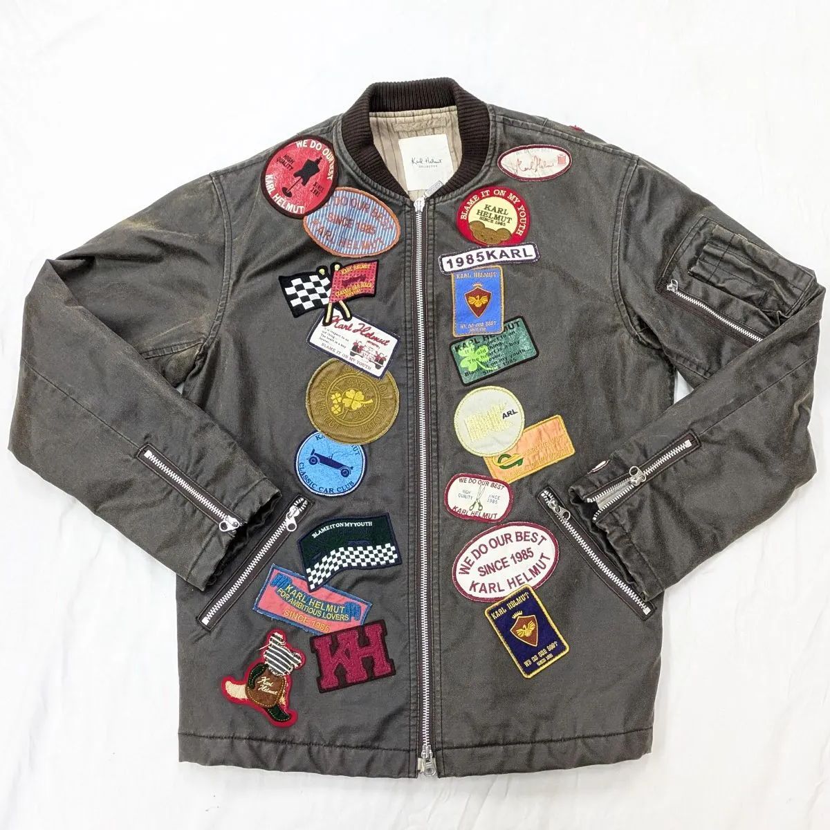 Karl Helmut/ カールヘルム ワッペン ジャケット ライダース Mサイズ