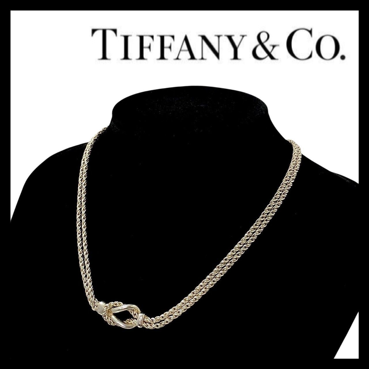 M【TIFFANY&Co.】ダブルロープ センターノット ネックレス SV925