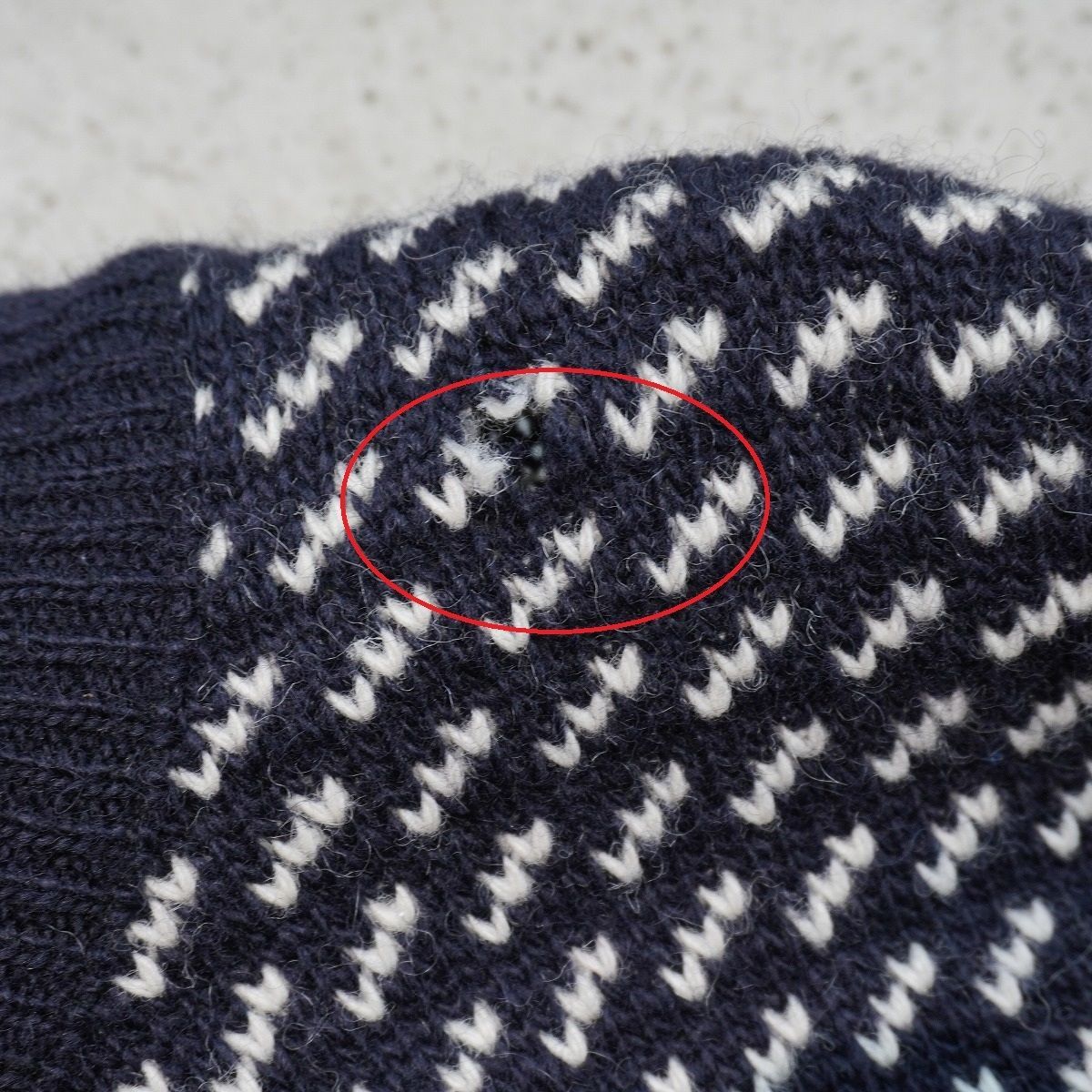 名作 80S L.L.Bean LLBean エルエルビーン バーズアイ柄 ウール ニット